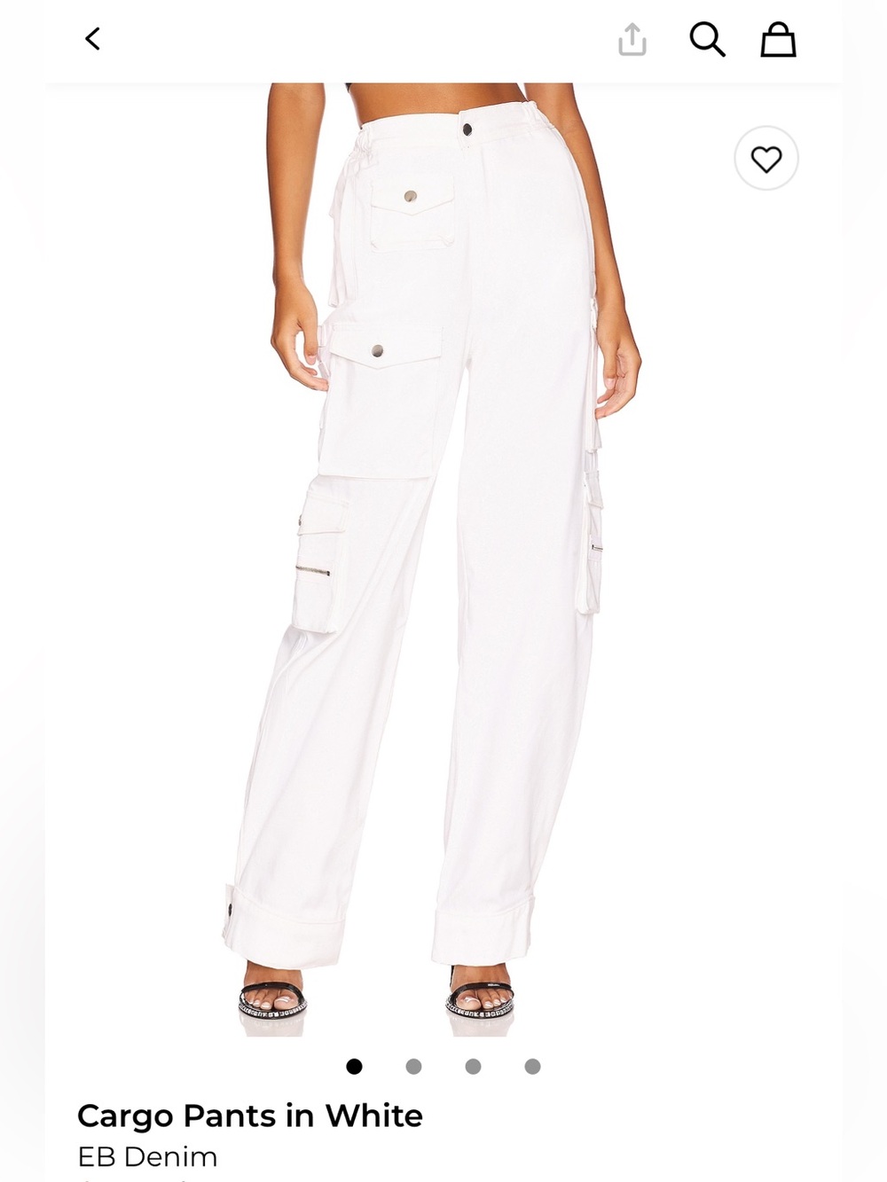 EB Denim White Cargo Pants NWT